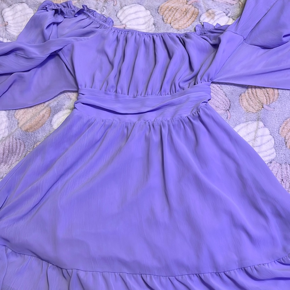 Purple long sleeve flurry dress